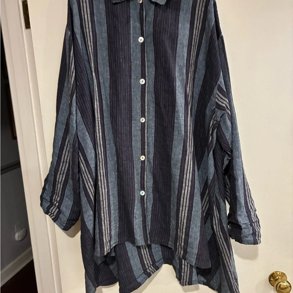 Bryn Walker Liner Striped Button-Up Shirt 2X - Picture 6 of 6